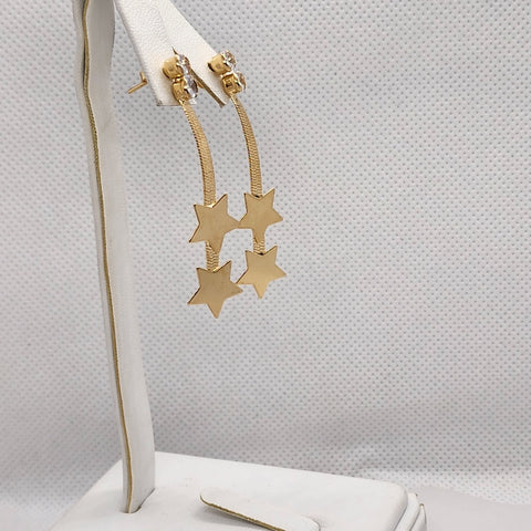 Brand New Brazilian 18k Gold Filled Double Star Earrings