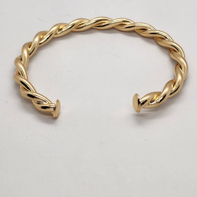 Brand New Brazilian 18k Gold Filled Twisted Cuff Bangle Bracelet