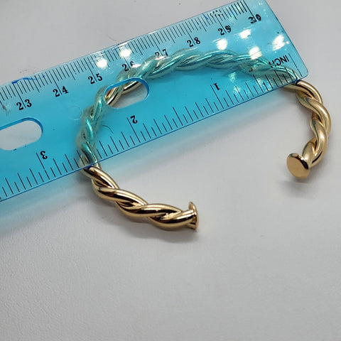 Brand New Brazilian 18k Gold Filled Twisted Cuff Bangle Bracelet