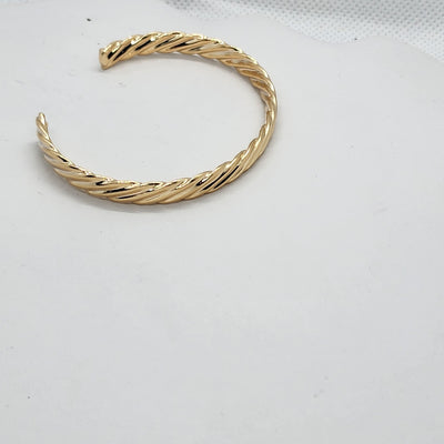 Brand New Brazilian 18k Gold Filled Twisted Bangle Cuff Bracelet