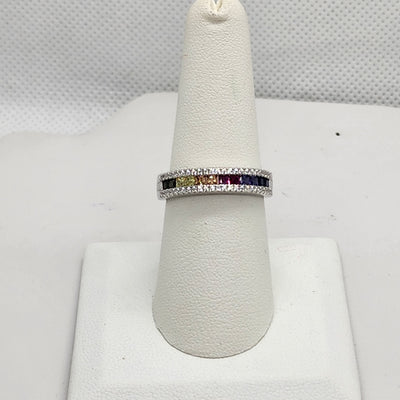 Brand New Sterling Silver 925 Multi Cubic Zirconia Stones Ring