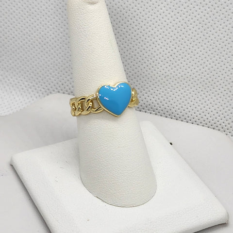 Brand New Sterling Silver 925 Blue Heart Ring