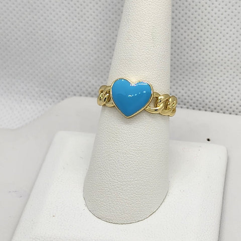 Brand New Sterling Silver 925 Blue Heart Ring