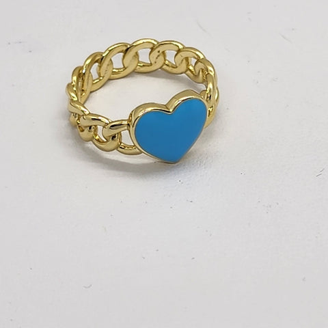 Brand New Sterling Silver 925 Blue Heart Ring