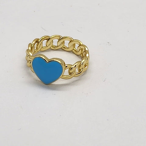 Brand New Sterling Silver 925 Blue Heart Ring