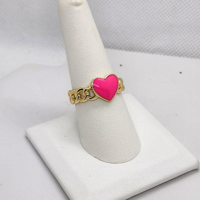 Brand New Sterling Silver 925 Pink Heart Ring