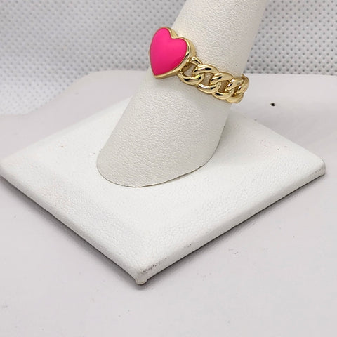 Brand New Sterling Silver 925 Pink Heart Ring