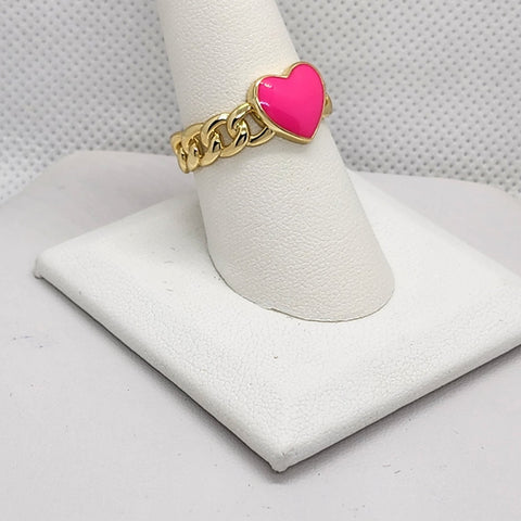 Brand New Sterling Silver 925 Pink Heart Ring