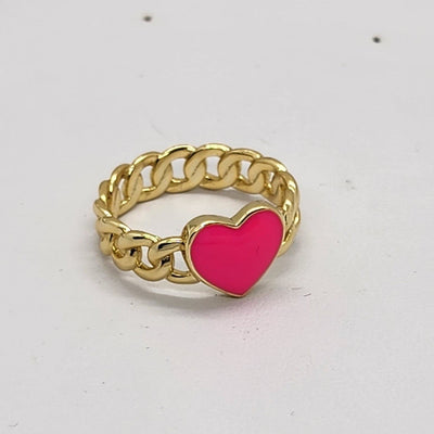 Brand New Sterling Silver 925 Pink Heart Ring