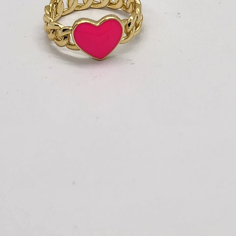 Brand New Sterling Silver 925 Pink Heart Ring