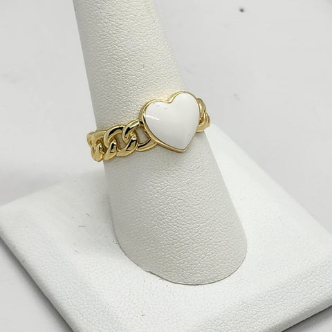 Brand New Sterling Silver 925 White Heart Ring