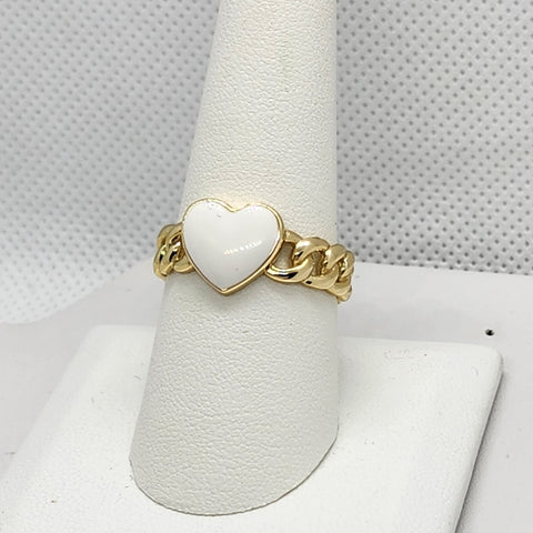 Brand New Sterling Silver 925 White Heart Ring