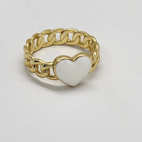 Brand New Sterling Silver 925 White Heart Ring