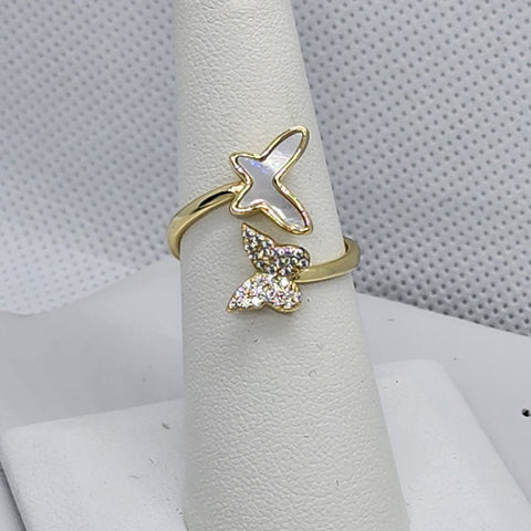 Brand New Sterling Silver 925 Double Butterfly Ring