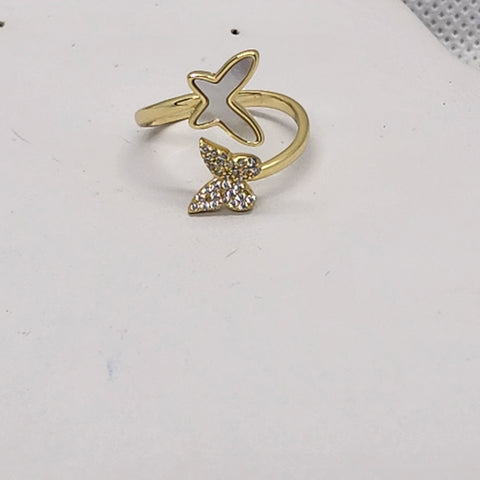 Brand New Sterling Silver 925 Double Butterfly Ring