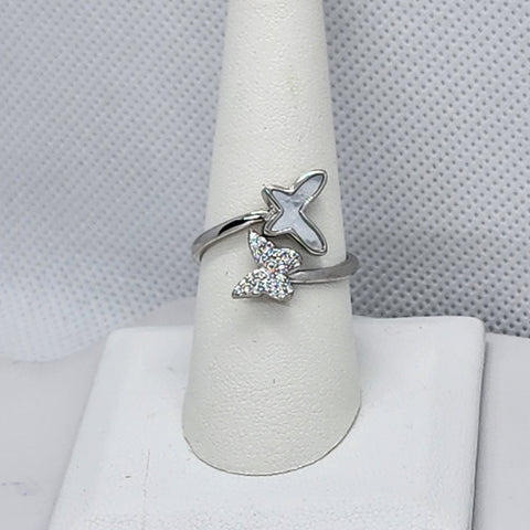 Brand New Sterling Silver 925 Double Butterfly Ring