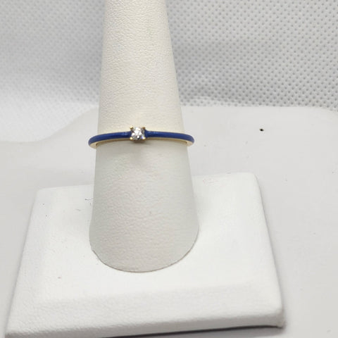 Brand New Sterling Silver 925 Blue Purple enamel Ring / band