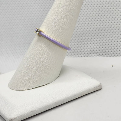 Brand New Sterling Silver 925 Light Purple enamel Ring / band