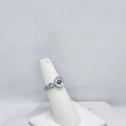 Brand New Sterling Silver 925 Blue Evil Eye Ring