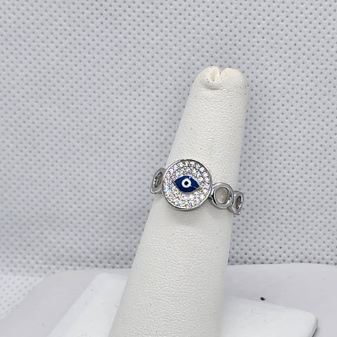 Brand New Sterling Silver 925 Blue Evil Eye Ring