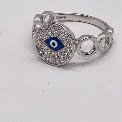 Brand New Sterling Silver 925 Blue Evil Eye Ring