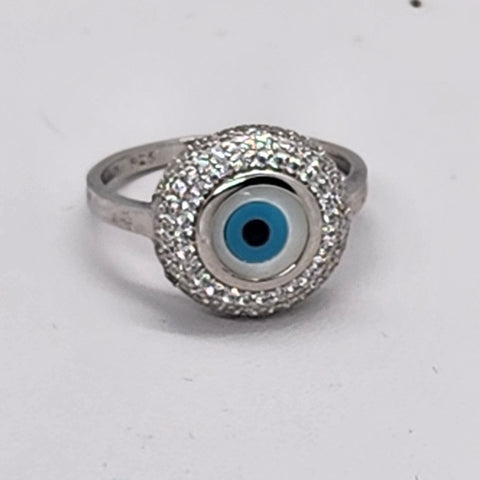 Brand New Sterling Silver 925 Blue Evil Eye Ring