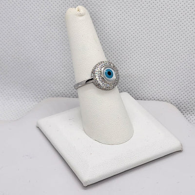 Brand New Sterling Silver 925 Blue Evil Eye Ring