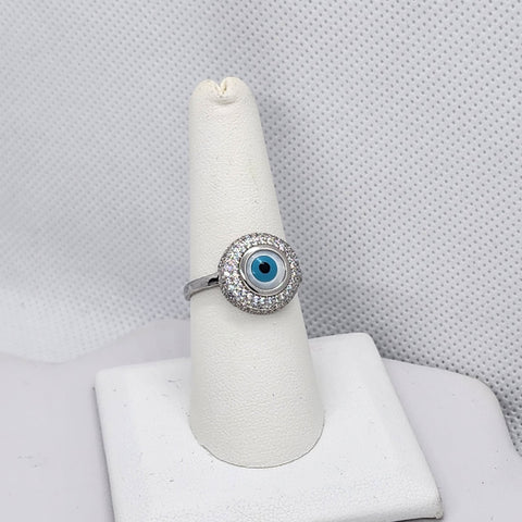 Brand New Sterling Silver 925 Blue Evil Eye Ring