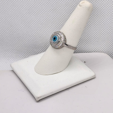 Brand New Sterling Silver 925 Blue Evil Eye Ring