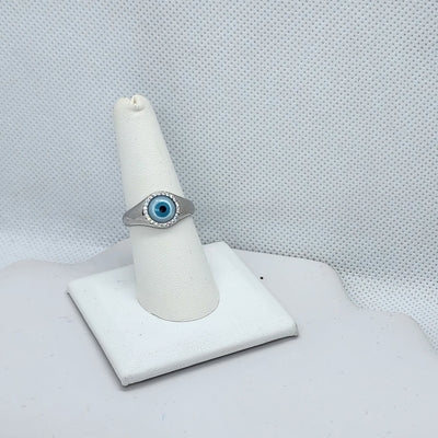 Brand New Sterling Silver 925 Blue Evil Eye Ring