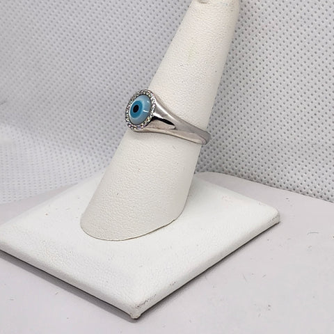 Brand New Sterling Silver 925 Blue Evil Eye Ring