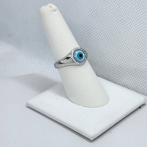 Brand New Sterling Silver 925 Blue Evil Eye Ring