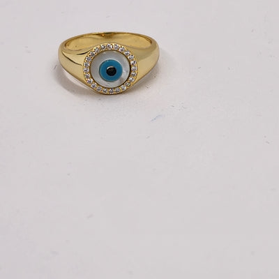 Brand New Sterling Silver 925 Blue Evil Eye Ring