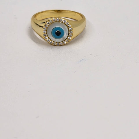 Brand New Sterling Silver 925 Blue Evil Eye Ring