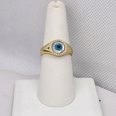 Brand New Sterling Silver 925 Blue Evil Eye Ring