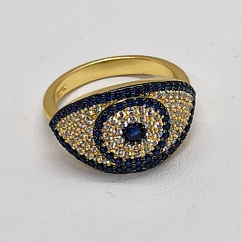 Brand New Sterling Silver 925 Blue Evil Eye Ring