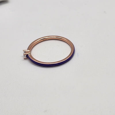 Brand New Sterling Silver 925 Blue Purple enamel Ring / band