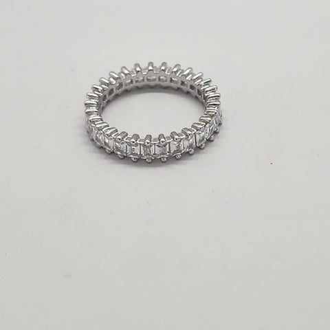 Brand New Sterling Silver 925 Rectangle Eternity Ring