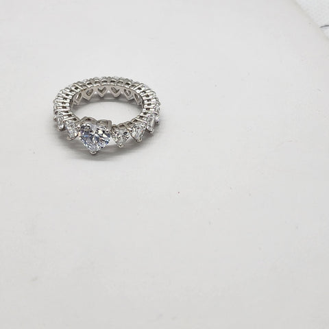 Brand New Sterling Silver 925 Hearts Eternity Ring