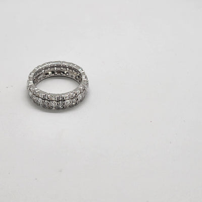 Brand New Sterling Silver 925 3 Row Eternity Ring