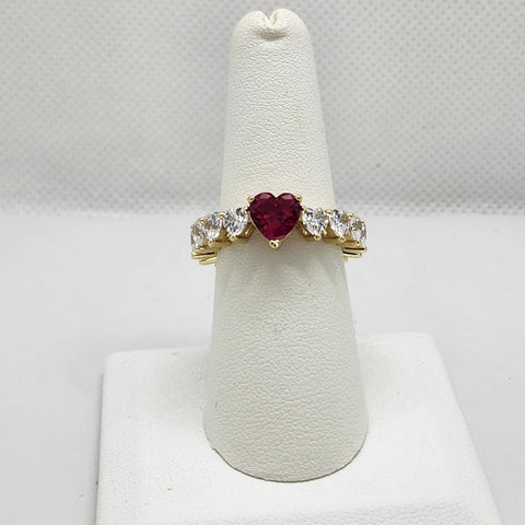 Brand New Sterling Silver 925 Pink Hearts Eternity Ring