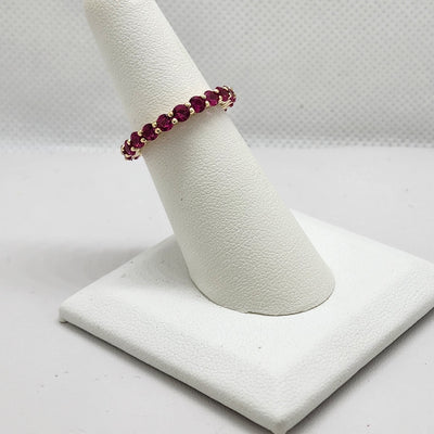 Brand New Sterling Silver 925 Pink Eternity Ring