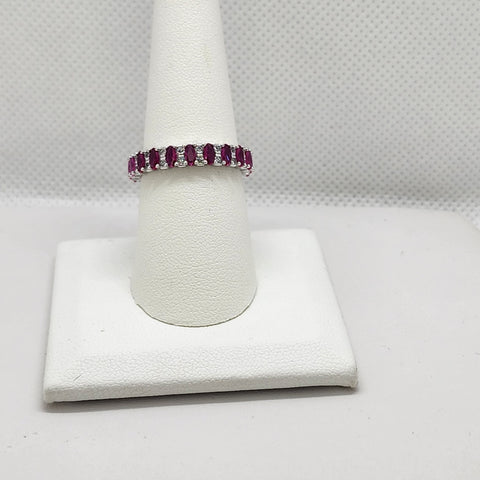 Brand New Sterling Silver 925 Pink Eternity Ring