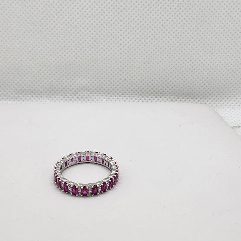 Brand New Sterling Silver 925 Pink Eternity Ring