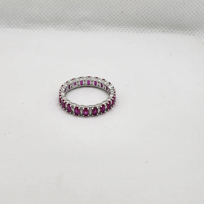 Brand New Sterling Silver 925 Pink Eternity Ring