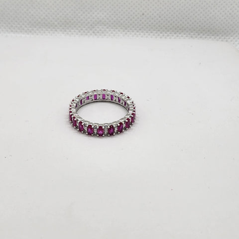 Brand New Sterling Silver 925 Pink Eternity Ring