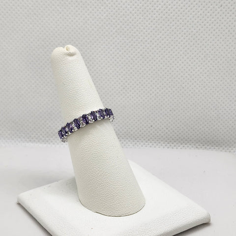 Brand New Sterling Silver 925 Purple Eternity Ring