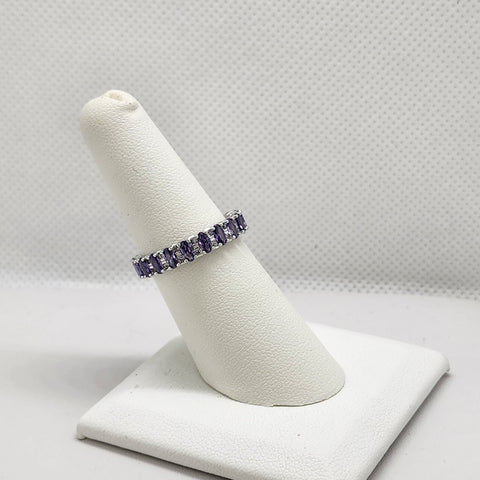 Brand New Sterling Silver 925 Purple Eternity Ring