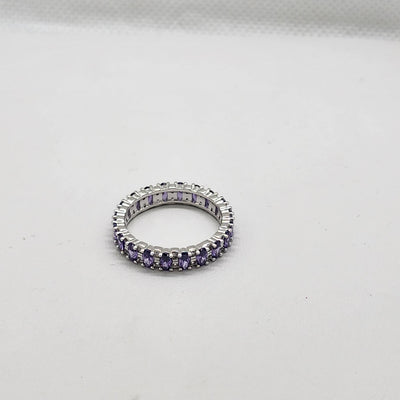 Brand New Sterling Silver 925 Purple Eternity Ring