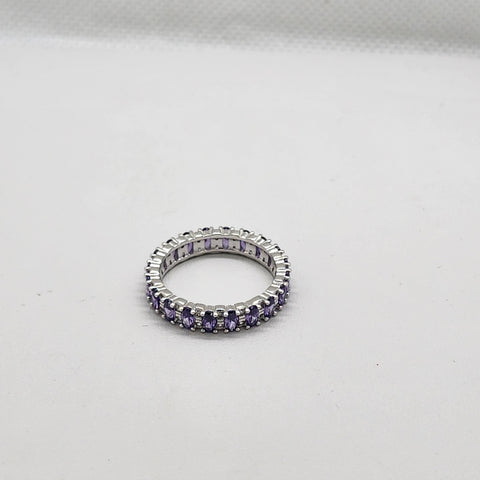 Brand New Sterling Silver 925 Purple Eternity Ring